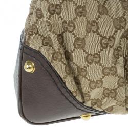 مملوكة مسبقًا Gucci Beige Monogram GG Jockey Hobo
