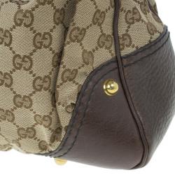 مملوكة مسبقًا Gucci Beige Monogram GG Jockey Hobo
