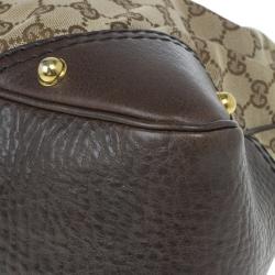مملوكة مسبقًا Gucci Beige Monogram GG Jockey Hobo