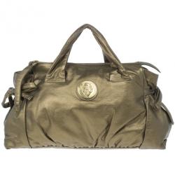 Pre Owned Gucci Gold Leather Large Hysteria Tote