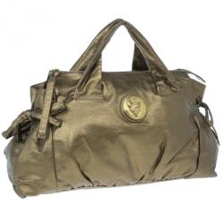 Pre Owned Gucci Gold Leather Large Hysteria Tote