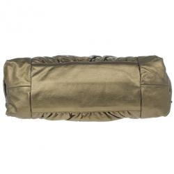 Pre Owned Gucci Gold Leather Large Hysteria Tote