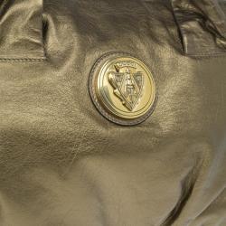 Pre Owned Gucci Gold Leather Large Hysteria Tote