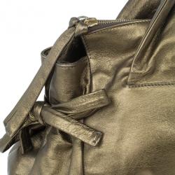 Pre Owned Gucci Gold Leather Large Hysteria Tote