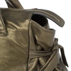 Pre Owned Gucci Gold Leather Large Hysteria Tote