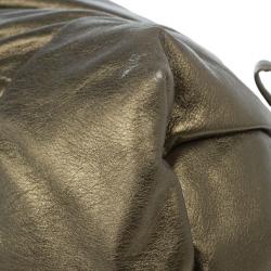 Pre Owned Gucci Gold Leather Large Hysteria Tote