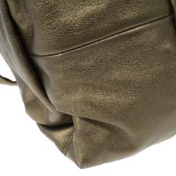 Pre Owned Gucci Gold Leather Large Hysteria Tote