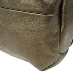 Pre Owned Gucci Gold Leather Large Hysteria Tote