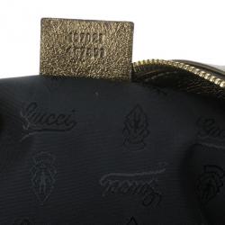 Pre Owned Gucci Gold Leather Large Hysteria Tote