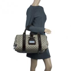 Pre Owned Gucci Monogram Guccissima Leather Large Boston Bag