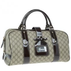 Pre Owned Gucci Monogram Guccissima Leather Large Boston Bag