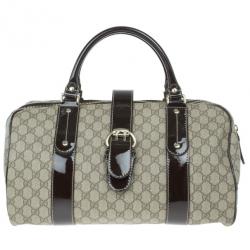 Pre Owned Gucci Monogram Guccissima Leather Large Boston Bag