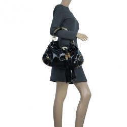 مملوكة مسبقًا Gucci Black Patent Leather Indy Hobo