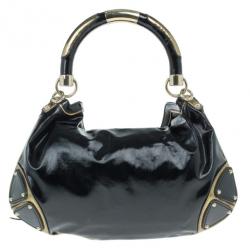 مملوكة مسبقًا Gucci Black Patent Leather Indy Hobo