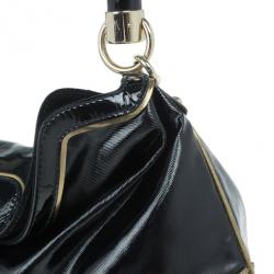 مملوكة مسبقًا Gucci Black Patent Leather Indy Hobo