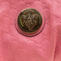 Pre Owned Gucci Pink Guccissima Leather Large Hysteria Clutch