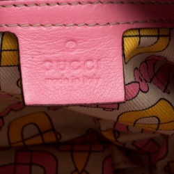 Pre Owned Gucci Pink Guccissima Leather Large Hysteria Clutch
