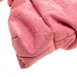 Pre Owned Gucci Pink Guccissima Leather Large Hysteria Clutch