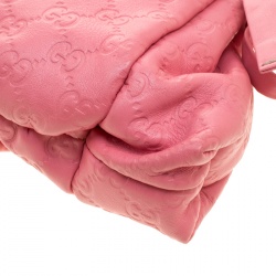 Pre Owned Gucci Pink Guccissima Leather Large Hysteria Clutch