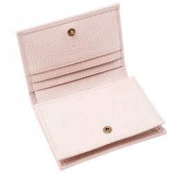 Gucci Blush Pink Leather Butterfly Emmbellished Card Case