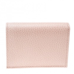 Gucci Blush Pink Leather Butterfly Emmbellished Card Case