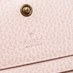 Gucci Blush Pink Leather Butterfly Emmbellished Card Case