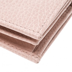 Gucci Blush Pink Leather Butterfly Emmbellished Card Case