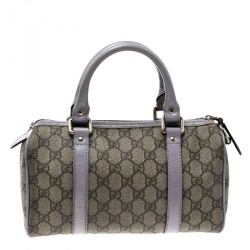 Pre Owned Gucci Beige/Lilac GG Supreme Canvas and Leather Small Joy Boston Bag