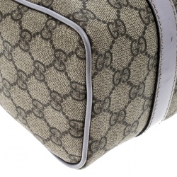 Pre Owned Gucci Beige/Lilac GG Supreme Canvas and Leather Small Joy Boston Bag