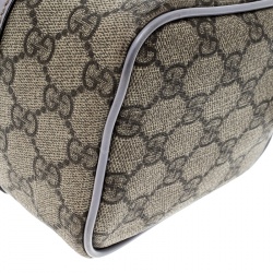 Pre Owned Gucci Beige/Lilac GG Supreme Canvas and Leather Small Joy Boston Bag