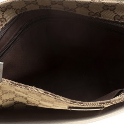 Pre Owned Gucci Beige/Brown GG Canvas Web Messenger Bag