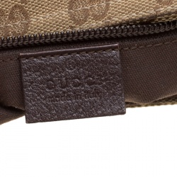 Pre Owned Gucci Beige/Brown GG Canvas Web Messenger Bag