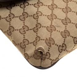 Pre Owned Gucci Beige/Brown GG Canvas Web Messenger Bag