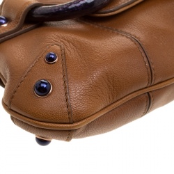 مملوكة مسبقًا Gucci Cognac Leather Limited Edition Tom Ford Snake Horsebit Web Chain Clutch