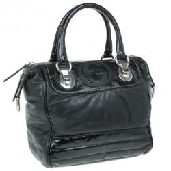 Pre Owned Gucci Black Snow Glam Small Boston Bag