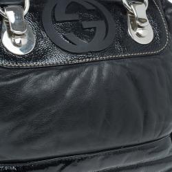 Pre Owned Gucci Black Snow Glam Small Boston Bag