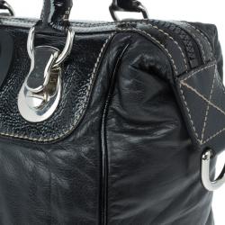 Pre Owned Gucci Black Snow Glam Small Boston Bag