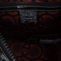 Pre Owned Gucci Black Snow Glam Small Boston Bag