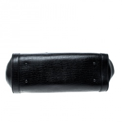 Pre Owned Gucci Black Leather Bamboo Bullet Satchel