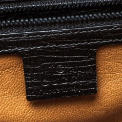 Pre Owned Gucci Black Leather Bamboo Bullet Satchel