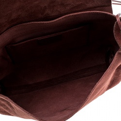 Pre Owned حقيبة كتف غوتشي هارت سويدي حمراء