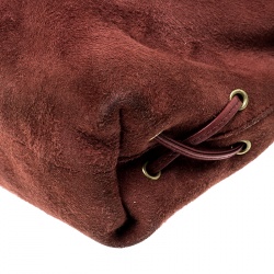 Pre Owned حقيبة كتف غوتشي هارت سويدي حمراء