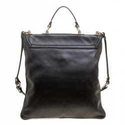 Pre Owned Gucci Black Leather Britt Messenger Bag