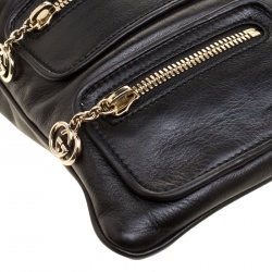 Pre Owned Gucci Black Leather Britt Messenger Bag