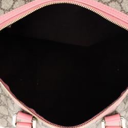 Pre Owned Gucci Pink Web Original GG Canvas Boston Bag