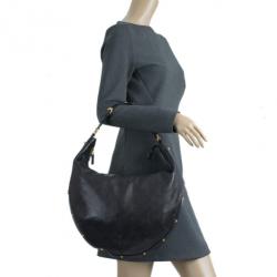 Pre Owned Gucci Black Guccissima Medium Hobo
