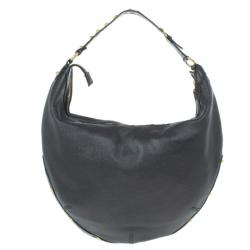 Pre Owned Gucci Black Guccissima Medium Hobo
