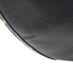 Pre Owned Gucci Black Guccissima Medium Hobo