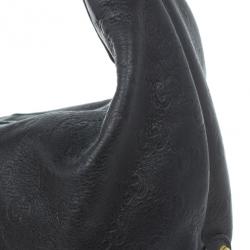 Pre Owned Gucci Black Guccissima Medium Hobo