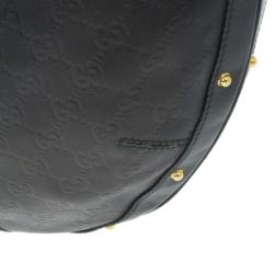 Pre Owned Gucci Black Guccissima Medium Hobo